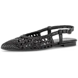 Gabor Slingpumps, Blockabsatz, Sommerschuh in modischer Flechtoptik schwarz 37 EU (4 UK)