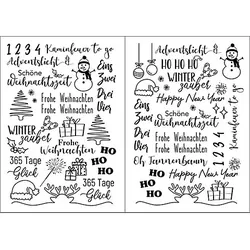 buttinette Transfermotive "Winter/Weihnachten", 2 Bogen