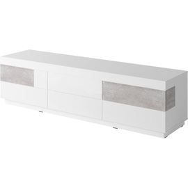Helvetia Silke TV-Lowboard 206 cm weiß hochglanz/beton-optik