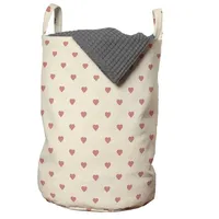 ABAKUHAUS Valentinstag Wäschesack, Minimal Herz-Kunst, Wäschekorb mit Griffen Kordelzugverschluss