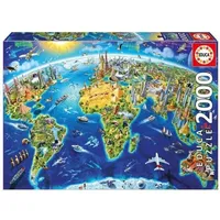 Educa 17129, Wahrzeichen der Welt, 2000 Teile Puzzle für Erwachsene und Kinder ab 12 Jahren, Sehenwürdigkeiten