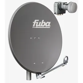 Fuba DAL 804 A Sat Anlage Antenne Schüssel Spiegel Alu Anthrazit DEK 417 Quad LNB 4 Teilnehmer HDTV, 4K, 3D-kompatibel)