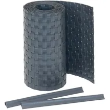 Jardinion Sichtschutzstreifen 250 x 19 cm Anthrazit Rattan 2 St.