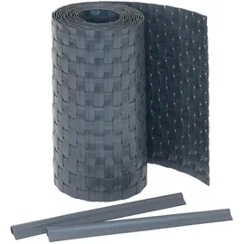 Jardinion Sichtschutzstreifen 250 x 19 cm Anthrazit Rattan 2 St.
