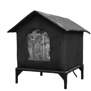 Katzenhaus Outdoor Winterfest Wasserdicht, Katzenhaus Für Draußen Mit Erhöhtem Sockel, Geeignet Für Katzen Und Kleine Hunde, Großer Geschlossener Raum Für Alle Jahreszeiten