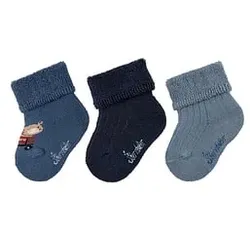 Sterntaler Baby-Söckchen 3er-Pack Tiere mittelblau, Newborn (0 - 6 Monate)