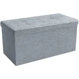 Intirilife Faltbare Sitzbank 76x38x38 cm in FELS GRAU - Sitzwürfel mit Stauraum und Deckel aus Stoff mit Mulden - mind. 14 Tage Rückgaberecht -