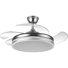 FABRILAMP Bayomo 50 cm Deckenventilator Nickel/Transparent