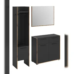 Ebuy24 Bueno Garderobenmöbel Set B4 dunkelgrau.