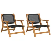 VidaXL Gartenstühle 2er Set Schwarz 76x67x73.5 cm Massivholz Akazie
