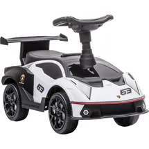 aiyaplay Rutschauto, Kinderfahrzeug, Rutschfahrzeug mit Stauraum, Hupe und Motorgeräusch, farblich in Weiß und Schwarz, ideal für drinnen und draußen Aosom.de