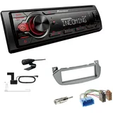 Pioneer MVH-330DAB 1 DIN Autoradio DAB+ Bluetooth USB AUX passend für Nissan Pixo 2006-2013 Silber