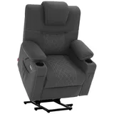 MCombo M MCombo elektrische Aufstehhilfe Relaxsessel Massagesessel 2Motoren 7565 - Dunkelgrau-Weiß
