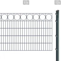 Arvotec Doppelstabmattenzaun ARVOTEC "EXCLUSIVE 100 zum Einbetonieren "Ring" mit Zierleiste", grau (anthrazit), H:100cm, Stahl, Kunststoff, Zaunelemente, Zaunhöhe 100 cm, Zaunlänge 2 - 60 m