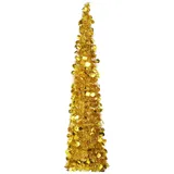 vidaXL Künstlicher Pop-Up-Weihnachtsbaum Golden 150 cm PET