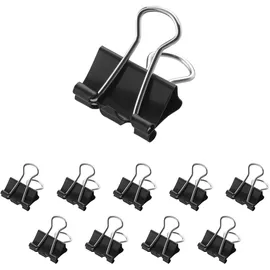 Westcott Foldback Klammern 15mm Schwarz 12 Stück | 12er Pack Metall Klammern für Dokumente | stabile und wiederverwendbare Papierklammern | 15mm Klemmen für Büro und Haushalt | E-10710 00