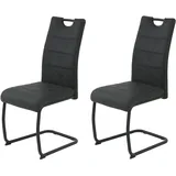 Hela Freischwinger Dunja Mikrofaser vintage anthrazit 2er Set