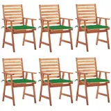 vidaXL Gartenstuhl 62 x 62 x 92 cm grün 6 St.