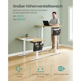 Songmics Schreibtisch elektrisch 120 cm pastellgelb