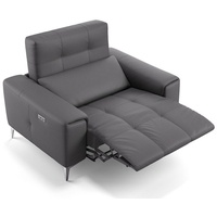 Sofanella 2-Sitzer Sofanella SALENTO Leder Relaxsofa 2-Sitzer Ledergarnitur in Grau grau