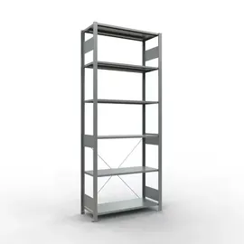 Schulte Lagertechnik Fachbodenregal Stahl 2500 x 1000 x 400 mm verzinkt 6 Fachböden