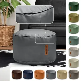 Green Bean Sitzhocker Pouf Kunstleder 47 x 30 x 47 cm Grau