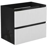 duschspa Waschtisch Unterschrank Waschtischunterschrank Waschbeckenunterschrank Badschrank, 50-120cm Hängeschrank, Matt / Hochglanz schwarz 60 cm x 52 cm x 38.8 cm