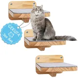 Gekufa Katzen Kletterwand, Katzentreppe Wand 3er Set, Katzenwandparkour mit rutschfestem Filz, Katzenkletterwand mit 15 kg Tragkraft