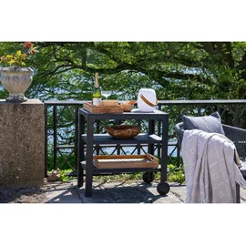VCM ebuy24 Taormina Servierwagen 3 Ablagen Garten Schwarz