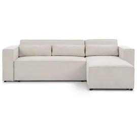 Fun Möbel Ecksofa Schlafsofa Waldo Stoff Brooklyn Pearl Ottomane rechts, 260x173 cm, Wohnzimmer, Sofas & Couches, Wohnlandschaften, Ecksofas