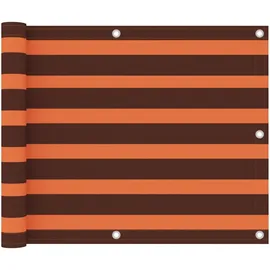 vidaXL Balkon-Sichtschutz 75 x 600 cm Orange/Braun Oxford-Gewebe