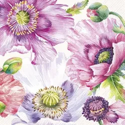 Serviette Graceful Poppy 20tlg. Papier Rosa