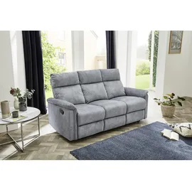 luma-home 3-Sitzer Couch Velours Vintage Grau