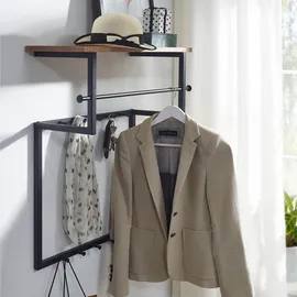 KADIMA DESIGN Wandgarderobe Mango Massivholz Schwarz