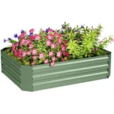 Outsunny Hochbeet aus Stahl, Pflanzbeet Frühbeet Gartenbeet Blumenkasten stapelbar, Pflanzkasten Gemüsebeet 120x90x30cm für Garten Balkon,