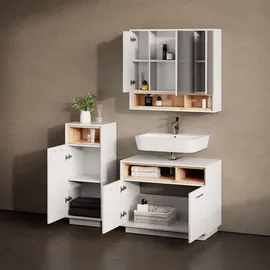 livinity® Temo 3-tlg. Weiß/Eiche