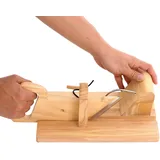 Manuell Wurstschneider Holz & Wurstschneidemaschine Klein, Brotschneidemaschine Food Slicer mit Edelstahl Klinge, Salamischneider Aufschnittmaschine für Wurst, Schinken, Gurken