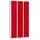 Gürkan Spind lichtgrau, feuerrot 105302, 3 Schließfächer 90,0 x 50,0 x 180,0 cm