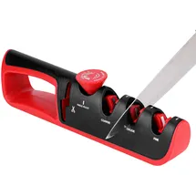 Belle Vous Küchenmesserschärfer - Manueller Messerschärfer für Küchenmesser & Scheren - 6 einstellbare Winkel - Messerschleifer - Messerschärfer Profi - Scheren & Messer schärfen