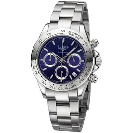 Elysee Quarzuhr SPORT CHRONO. Herrenuhr 100% Edelstahl 40, Keramik Lünette