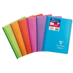 Clairefontaine 10x Koverbook - Notizbücher mit Doppelspirale kariert, 11x17 cm, 50 Blatt - Sortiert 341601C