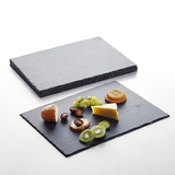 MALACASA, Serie Nature.Slate, 6er Set Schieferplatte Käse Appetizer Platten 40 x 30 x 0,5cm 16 Zoll Schiefer Untersetzer Servierplatte Buffetplatte