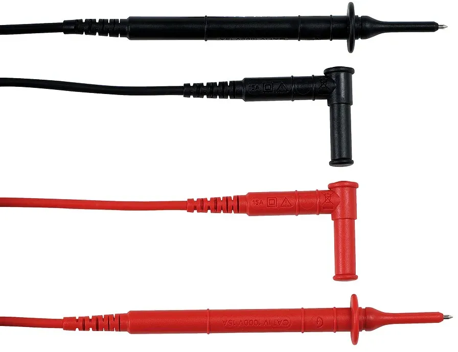 C.A 2 Messleitungen mit 4 mm Winkel-Stecker und 4 mm Prüfspitzen