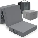 eloneo Bestschlaf grau Klappmatratze inkl. Husse & Transporttasche Spar-Set