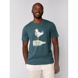 wat? APPAREL T-Shirt Möwe mit Hut in Petrol | Gr.: 58