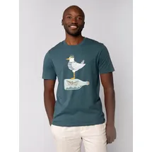 wat? APPAREL T-Shirt Möwe mit Hut in Petrol | Gr.: 58