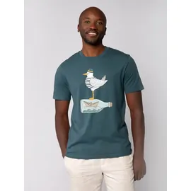 wat? APPAREL T-Shirt Möwe mit Hut in Petrol | Gr.: 58