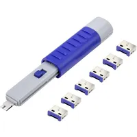 Renkforce USB Port Schloss RF-4714586 6er Set Silber, Blue inkl. 1 Schlüssel RF-4714586