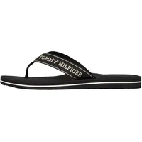 Tommy Hilfiger Damen Flip Flops Sporty Mid Wedge Summer Sandal mit Logo, Schwarz (Black), 38