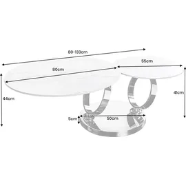 Riess-Ambiente DANCING RINGS Braun Travertin 133 x 44 x 100 cm